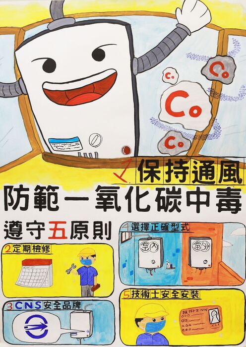 防範一氧化碳中毒宣導圖片